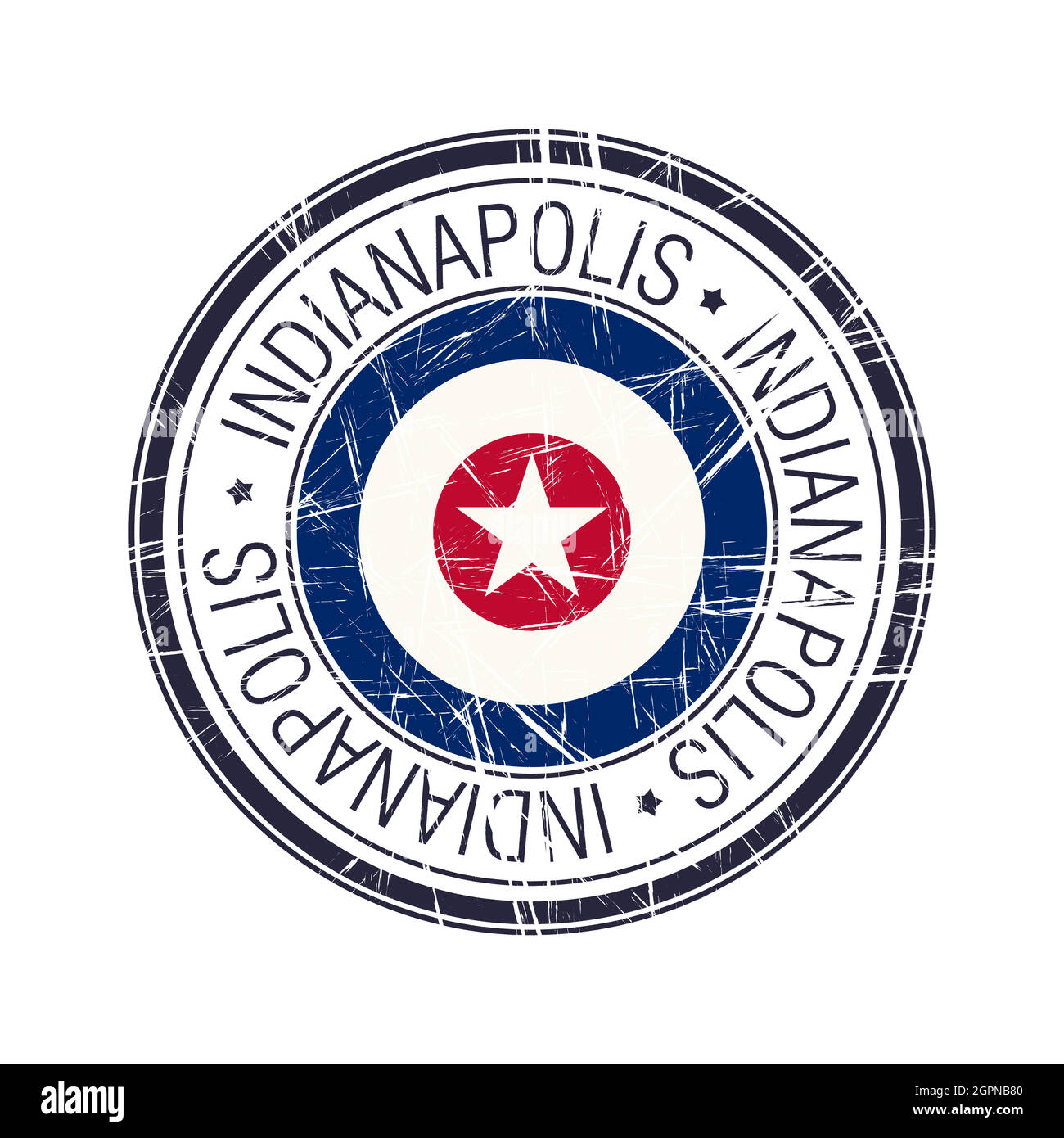 Città di Indianapolis, francobollo vettoriale dell'Indiana Illustrazione Vettoriale