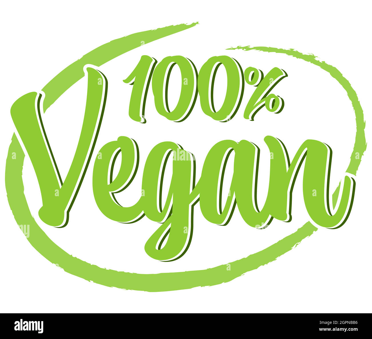 moderno francobollo verde 100% vegano Illustrazione Vettoriale