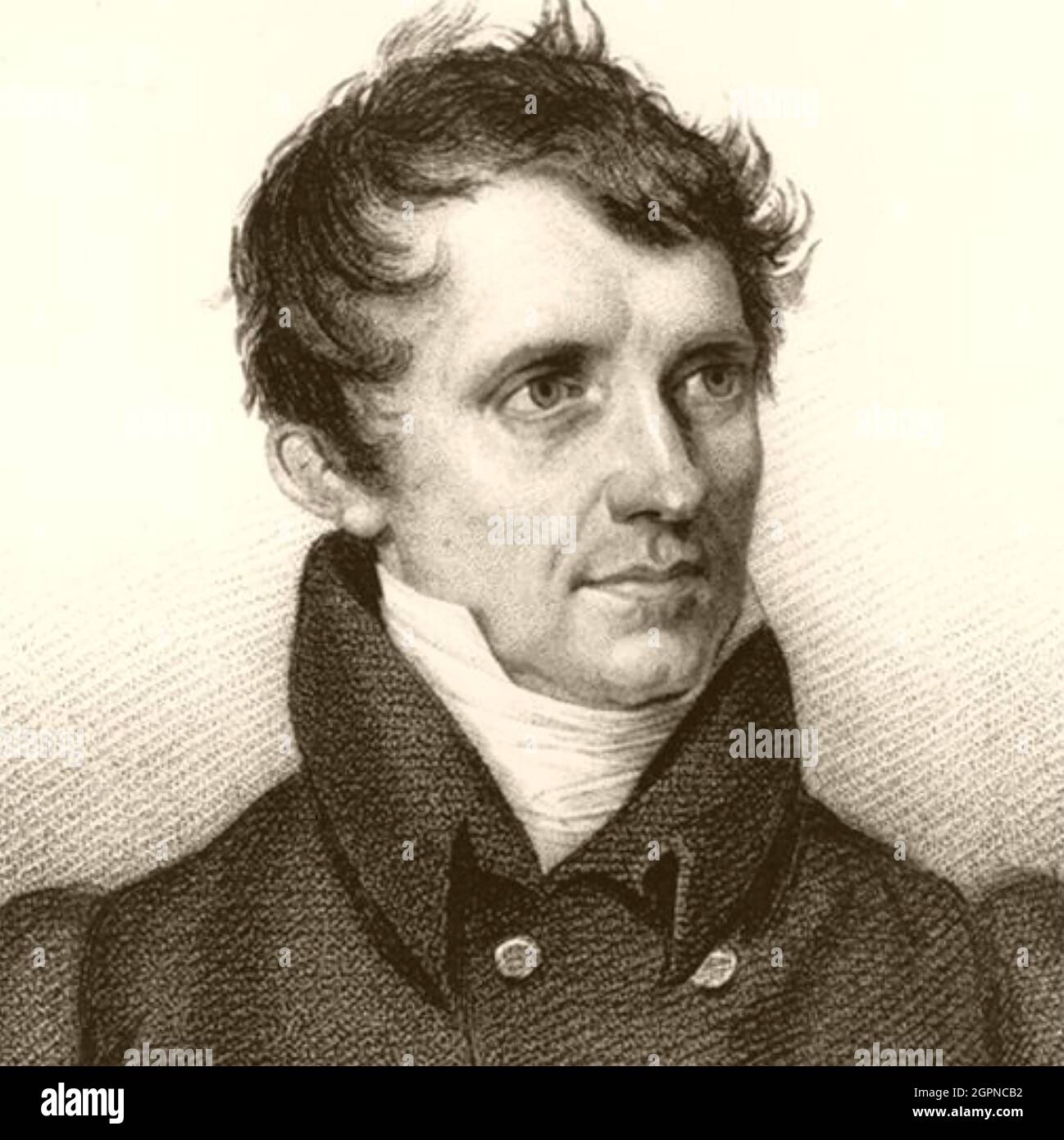 JAMES FENIMORE COOPER (1789-1851) il romanziere americano come un Midshipman navale circa 1810 Foto Stock