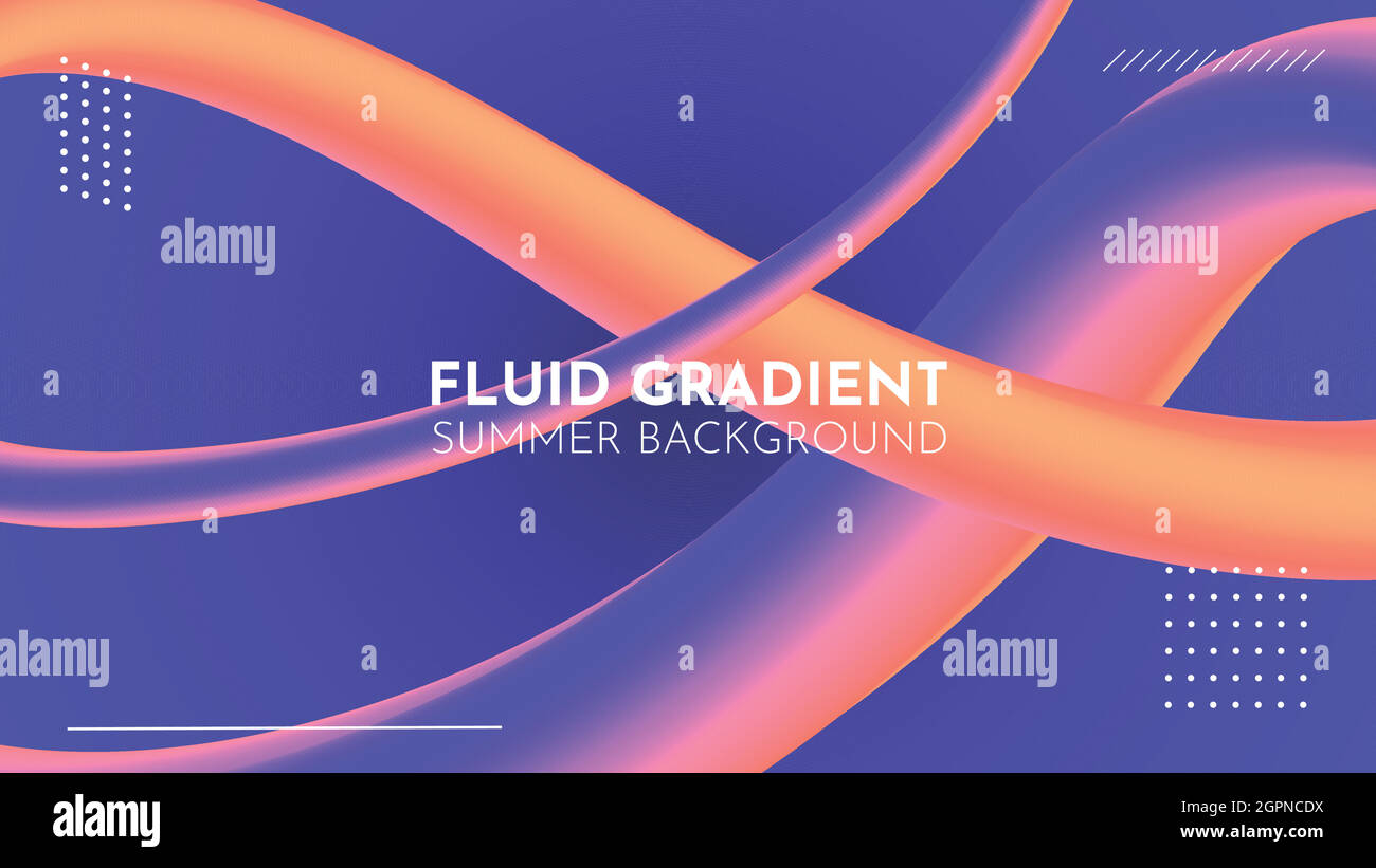 Landing page di sfondo con rendering fluido 3d astratto e moderno con colore estivo. Colori luminosi e tranquilli per intrattenimento, eventi, banner commerciali o aziendali Illustrazione Vettoriale