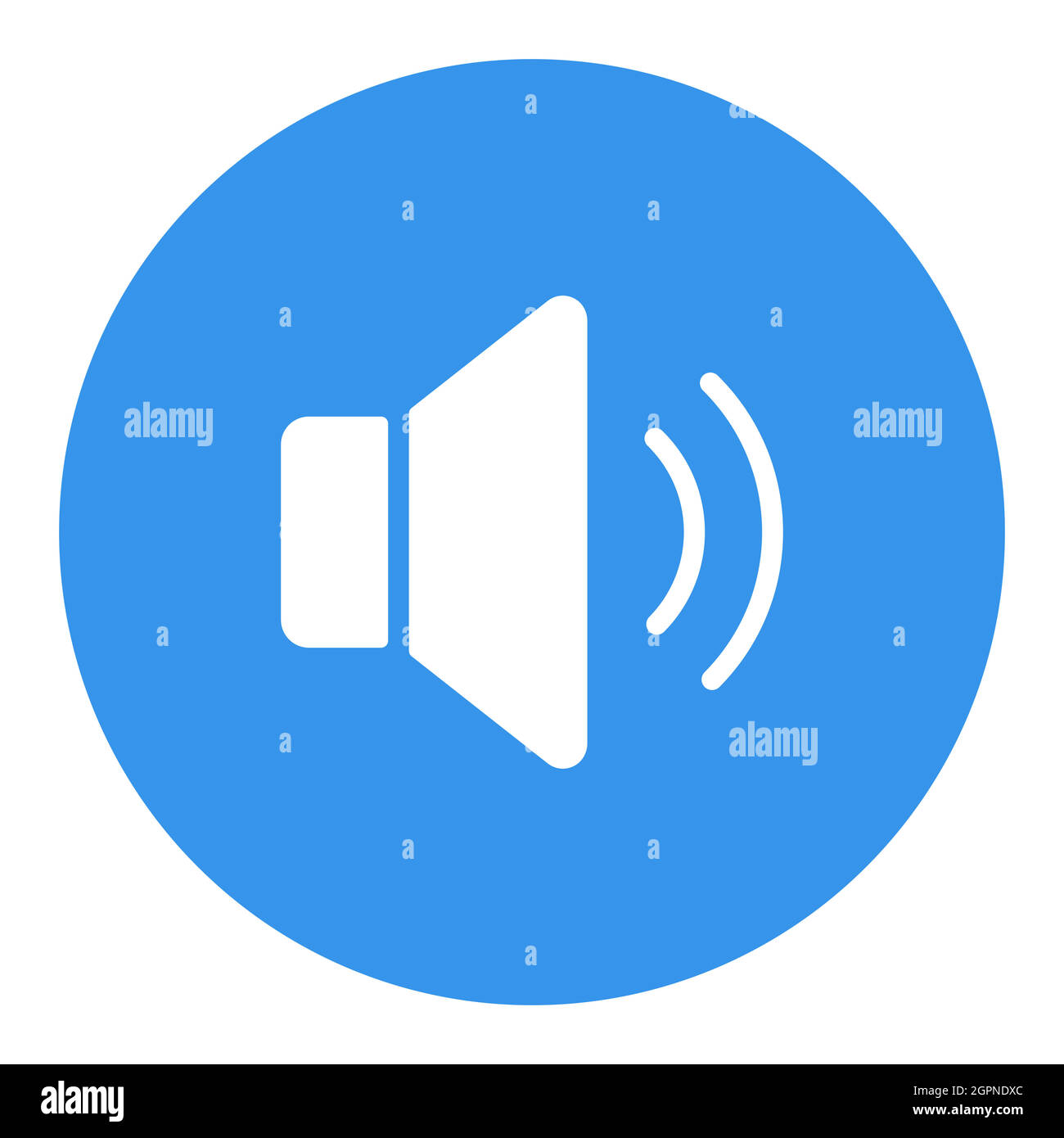 Suono di volume medio musica vettoriale flat glyph icona bianca Illustrazione Vettoriale