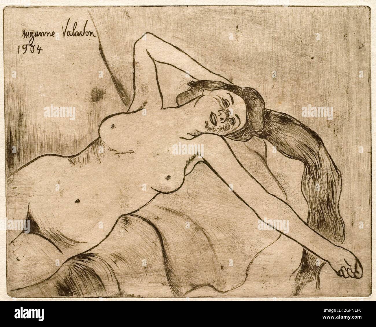 Suzanne Valadon, Ketty Stretching, Etching, 1904 Foto Stock