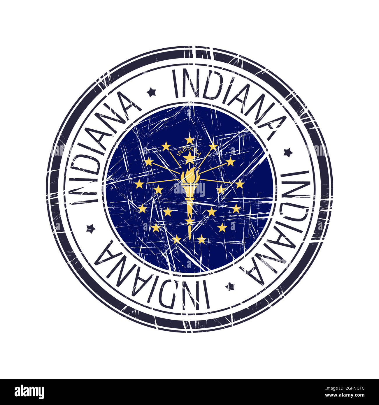 Francobollo in gomma dell'Indiana Illustrazione Vettoriale