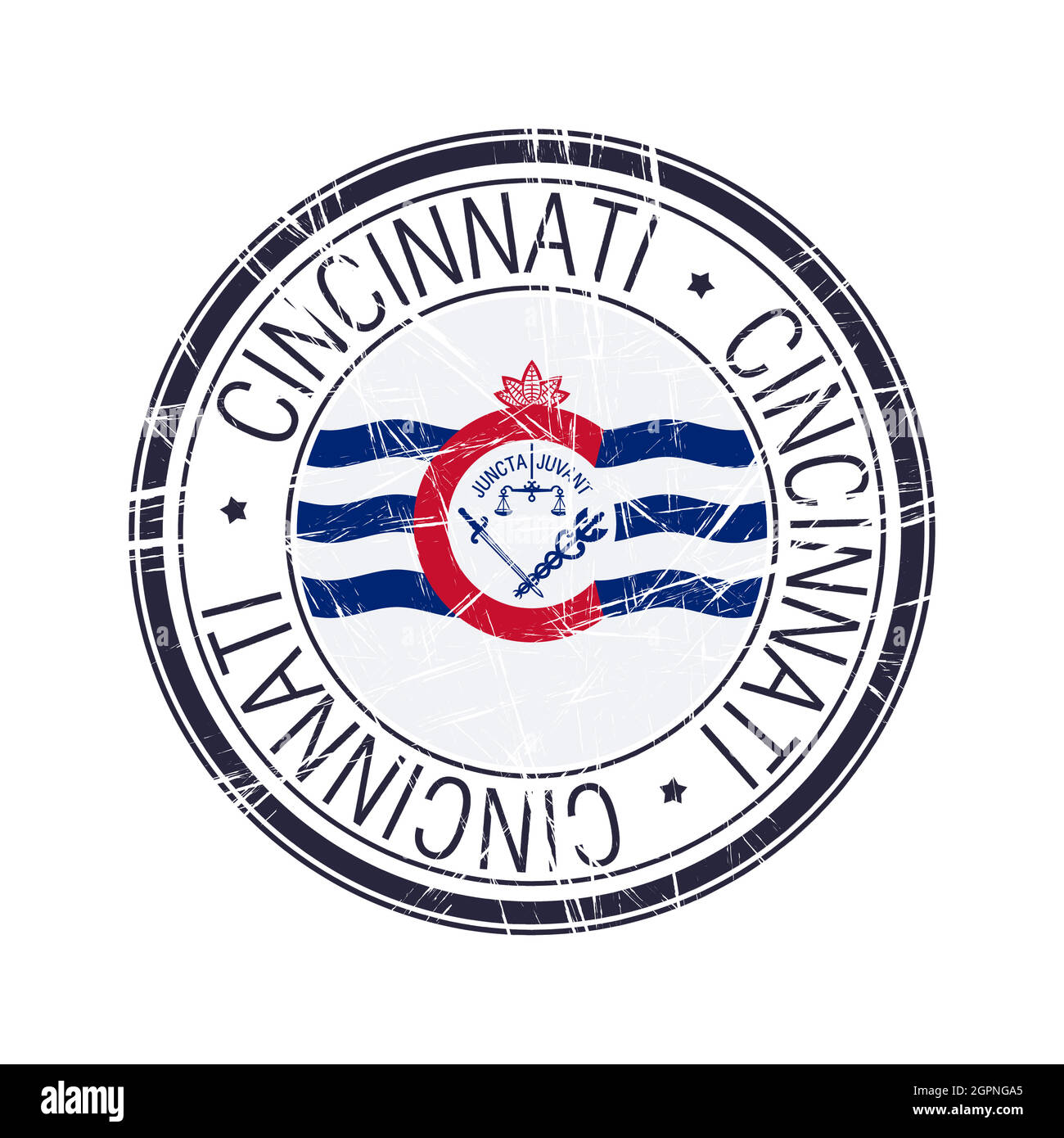 Città di Cincinnati, Ohio vettore timbro Illustrazione Vettoriale