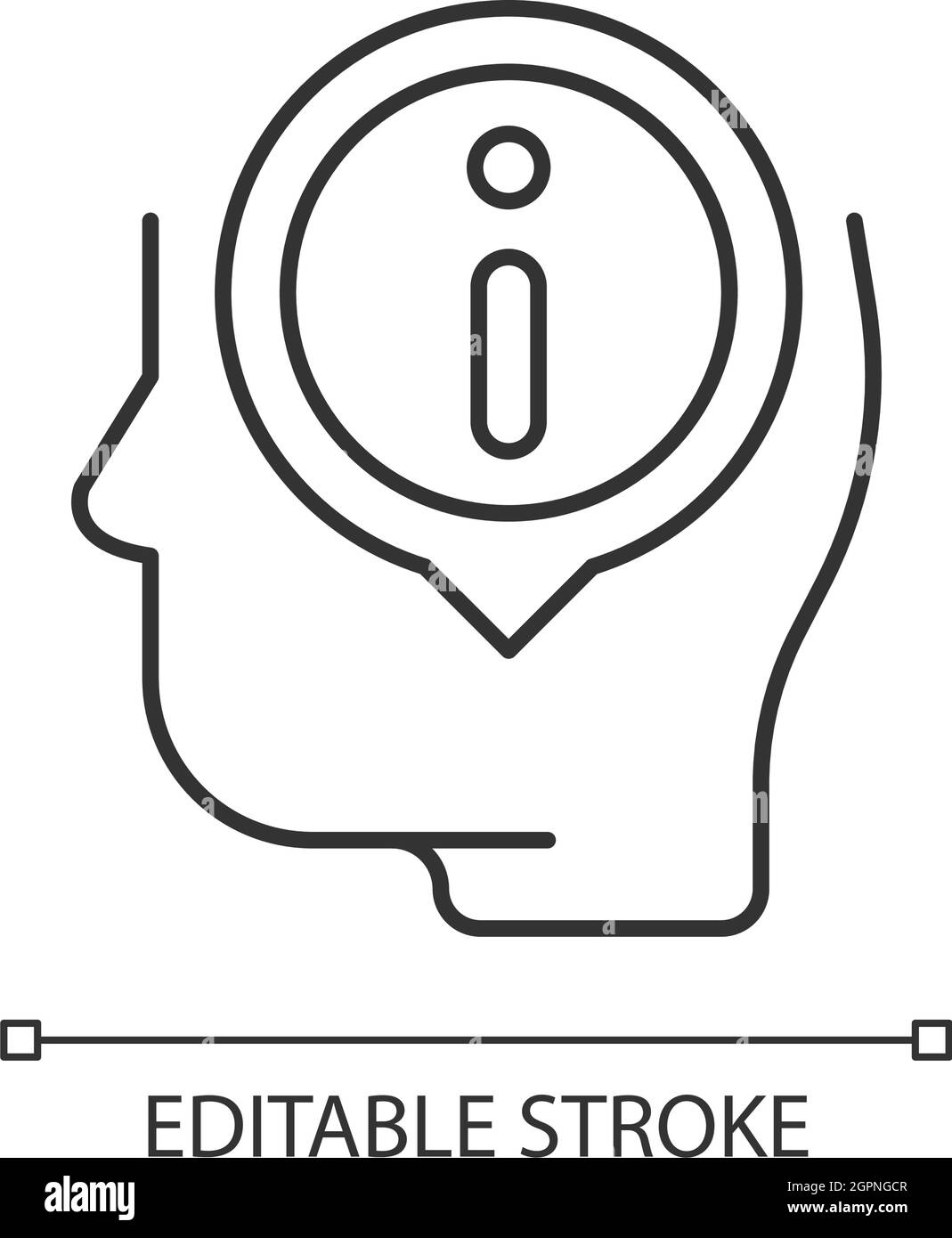 Icona lineare sempre ben informata Illustrazione Vettoriale