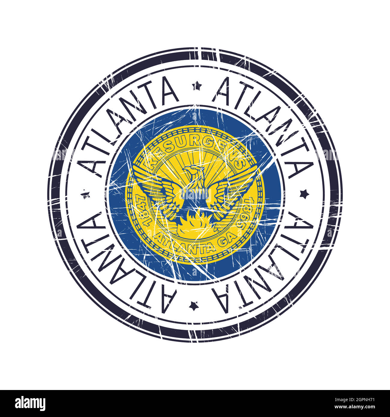 Città di Atlanta, Georgia timbro vettoriale Illustrazione Vettoriale