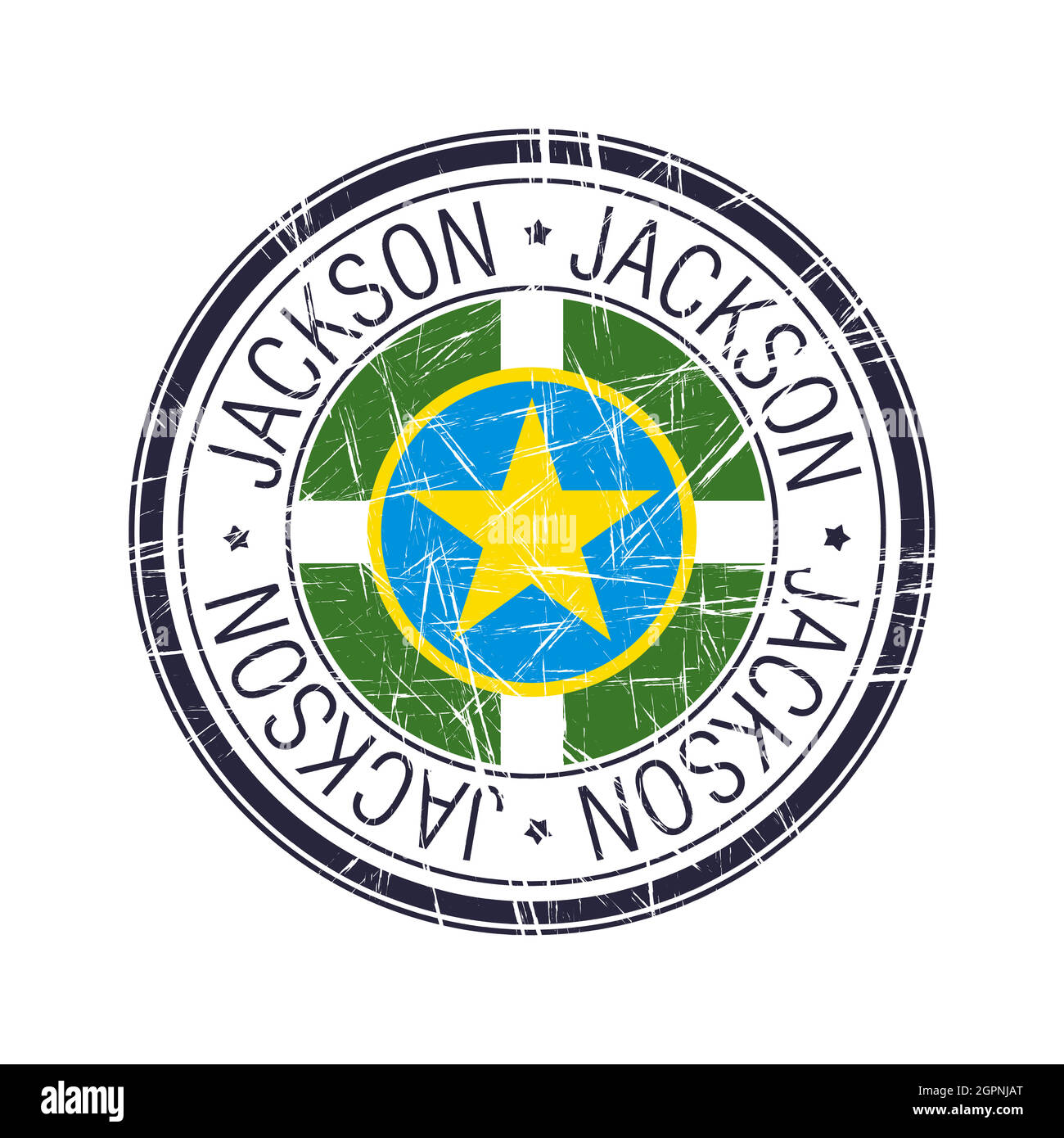 Città di Jackson, timbro vettore del Mississippi Illustrazione Vettoriale