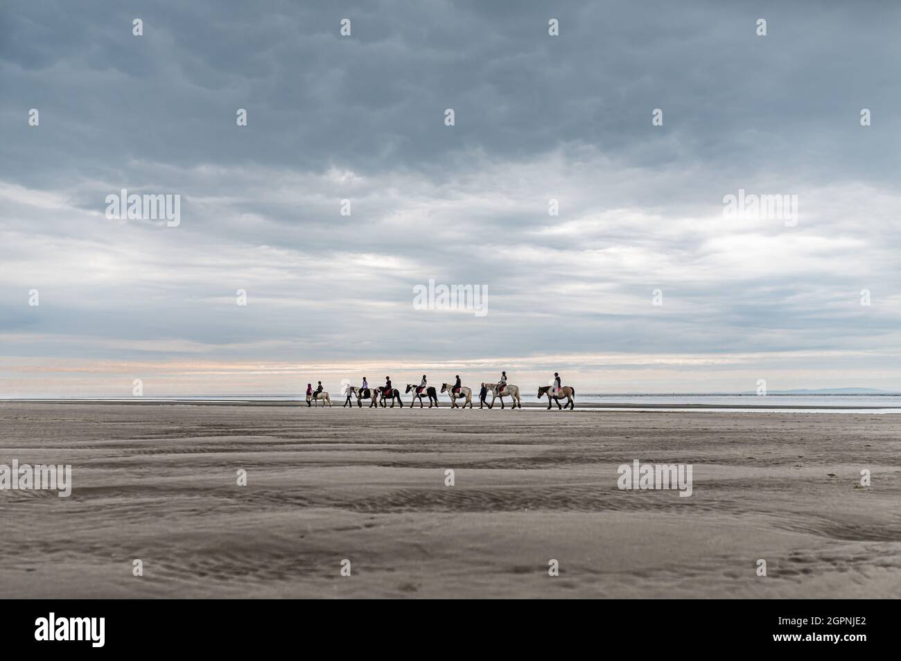 giro in spiaggia a cavallo Foto Stock