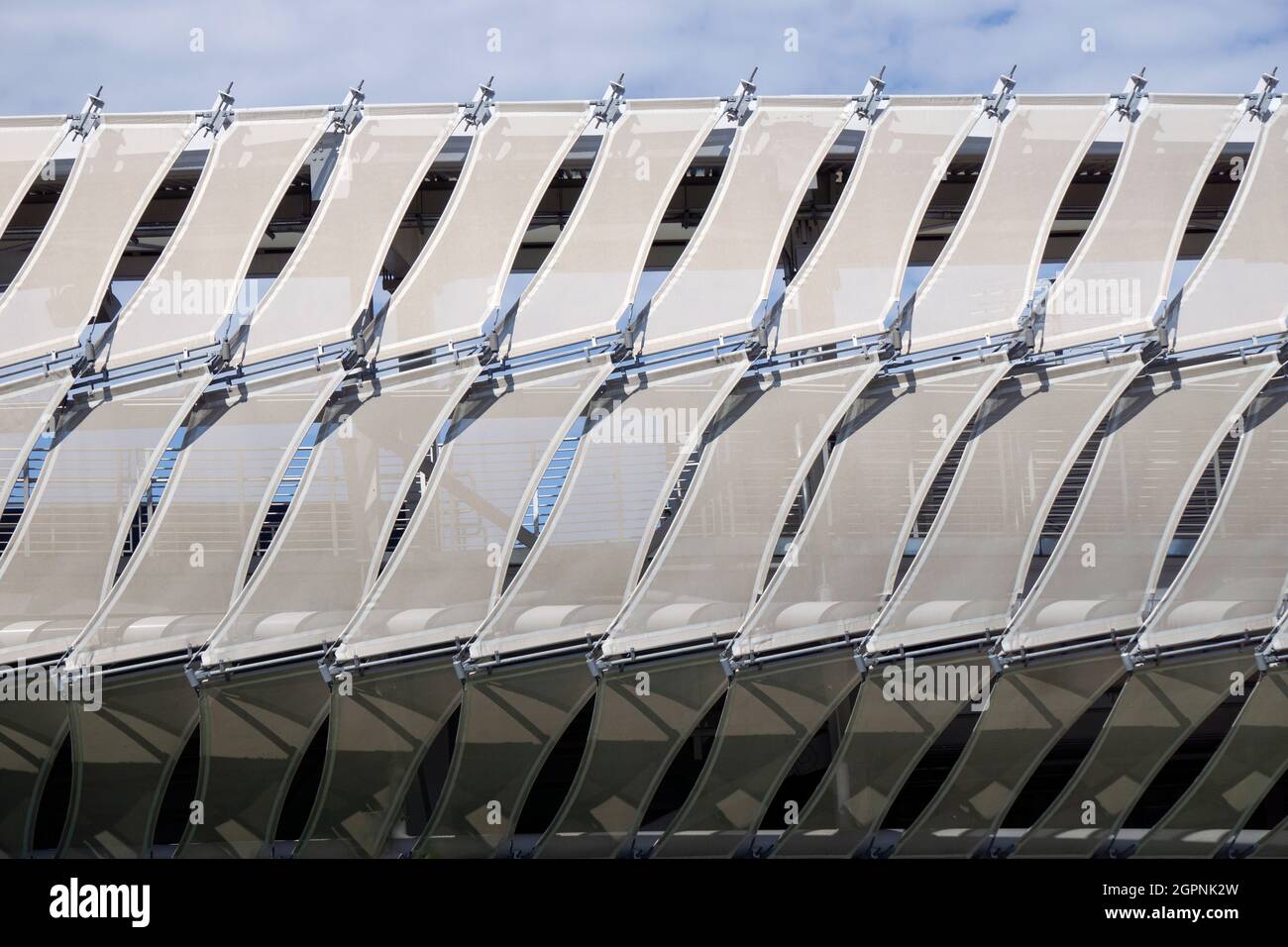 Stadio Grandstand presso il USTA Billie jean King National Tennis Center nel Flushing Meadows Corona Park a Queens, New York. Foto Stock