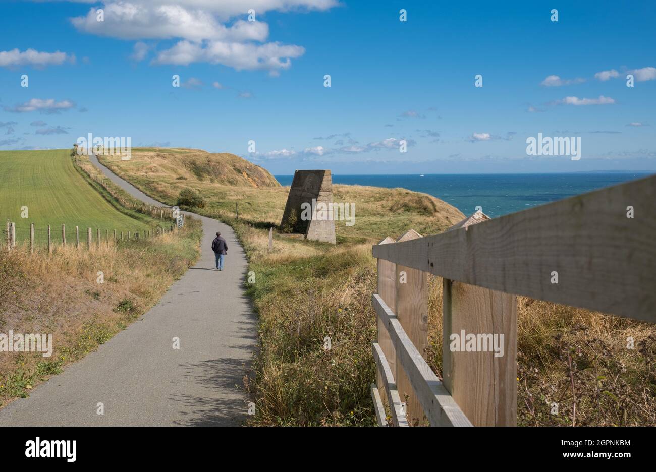 Lo specchio sonoro Cliff di Abbot, tra Folkestone e dover, Kent Foto Stock