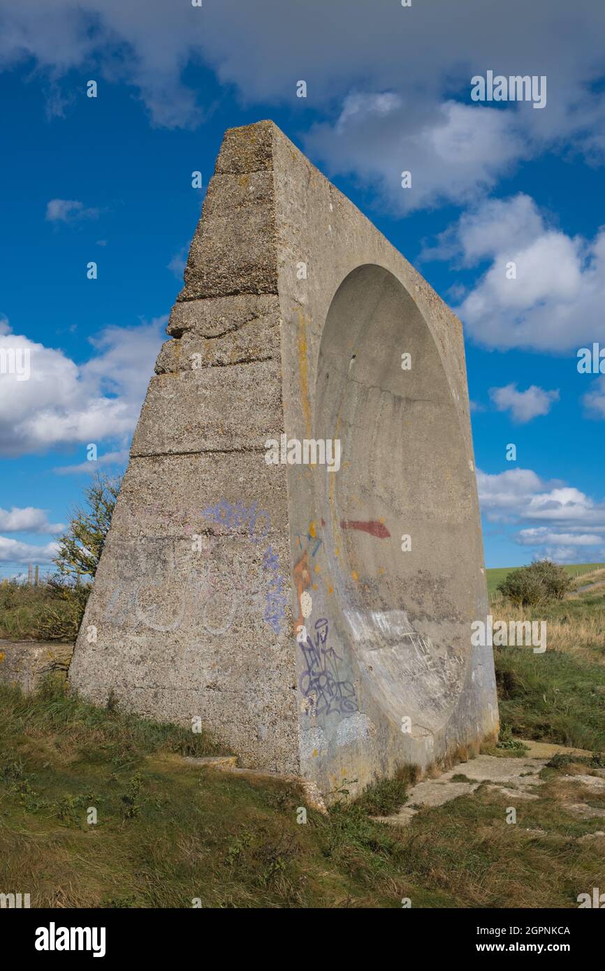 Lo specchio sonoro Cliff di Abbot, tra Folkestone e dover, Kent Foto Stock