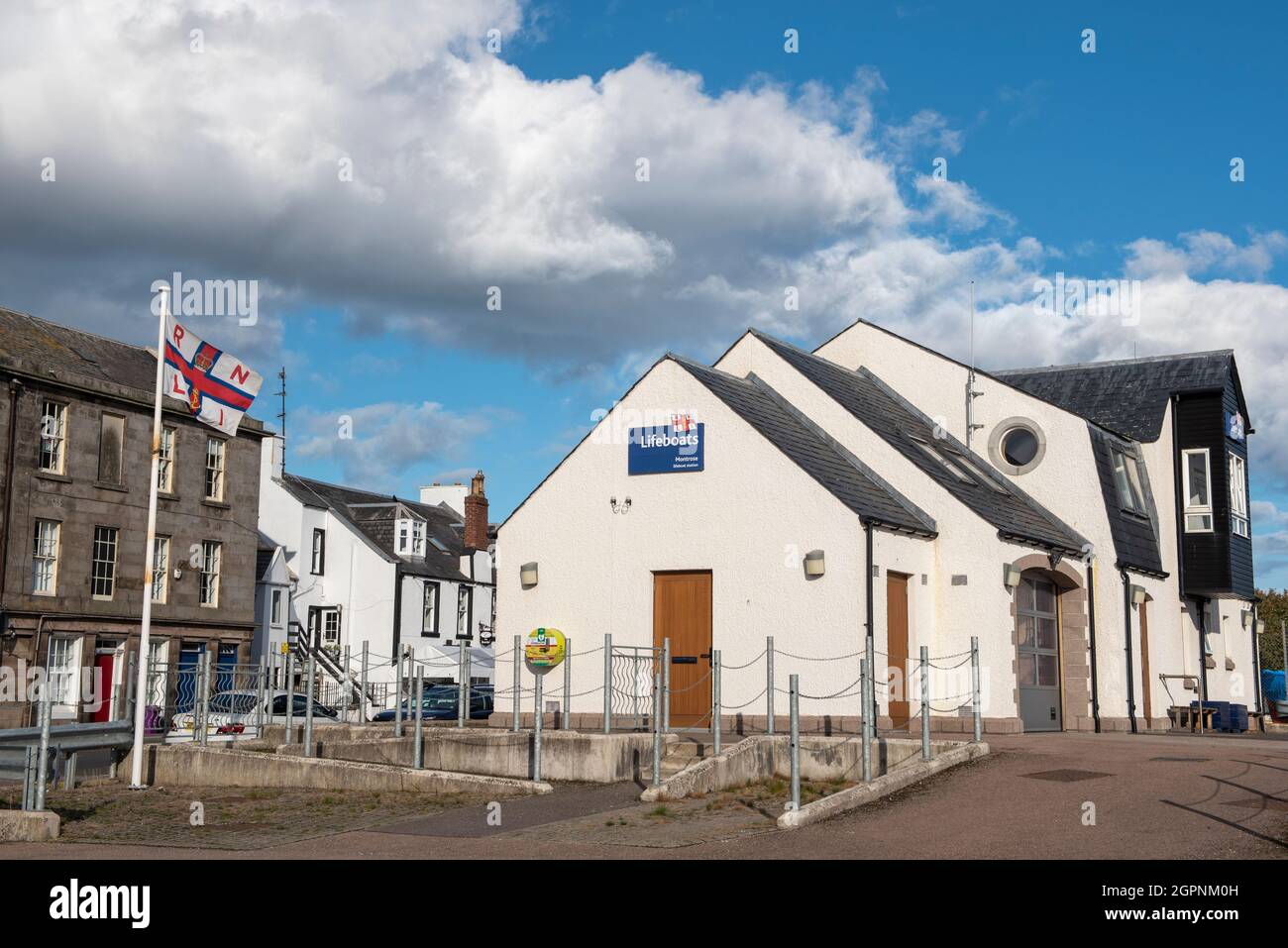 Montrose Lifeboat Station, Wharf Street, Montrose, Angus, Scozia. Foto Stock