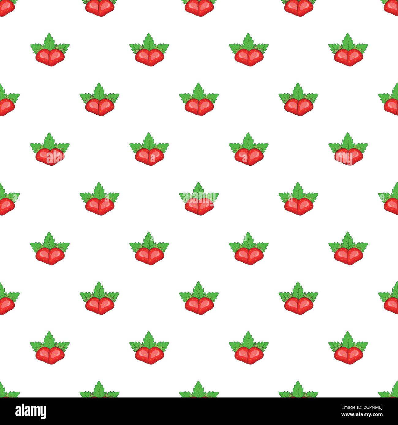 Due pattern di fragola, stile cartoon Illustrazione Vettoriale