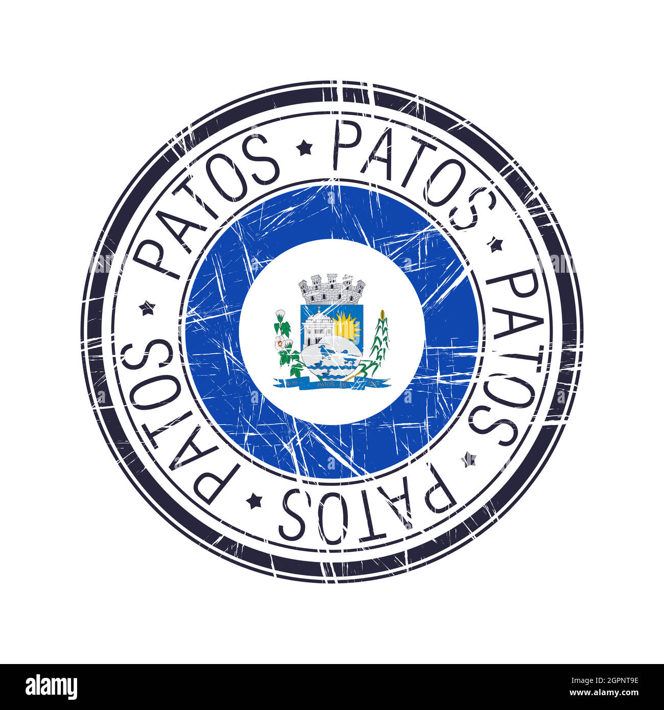 Città di Patos, francobollo vettore brasiliano Illustrazione Vettoriale