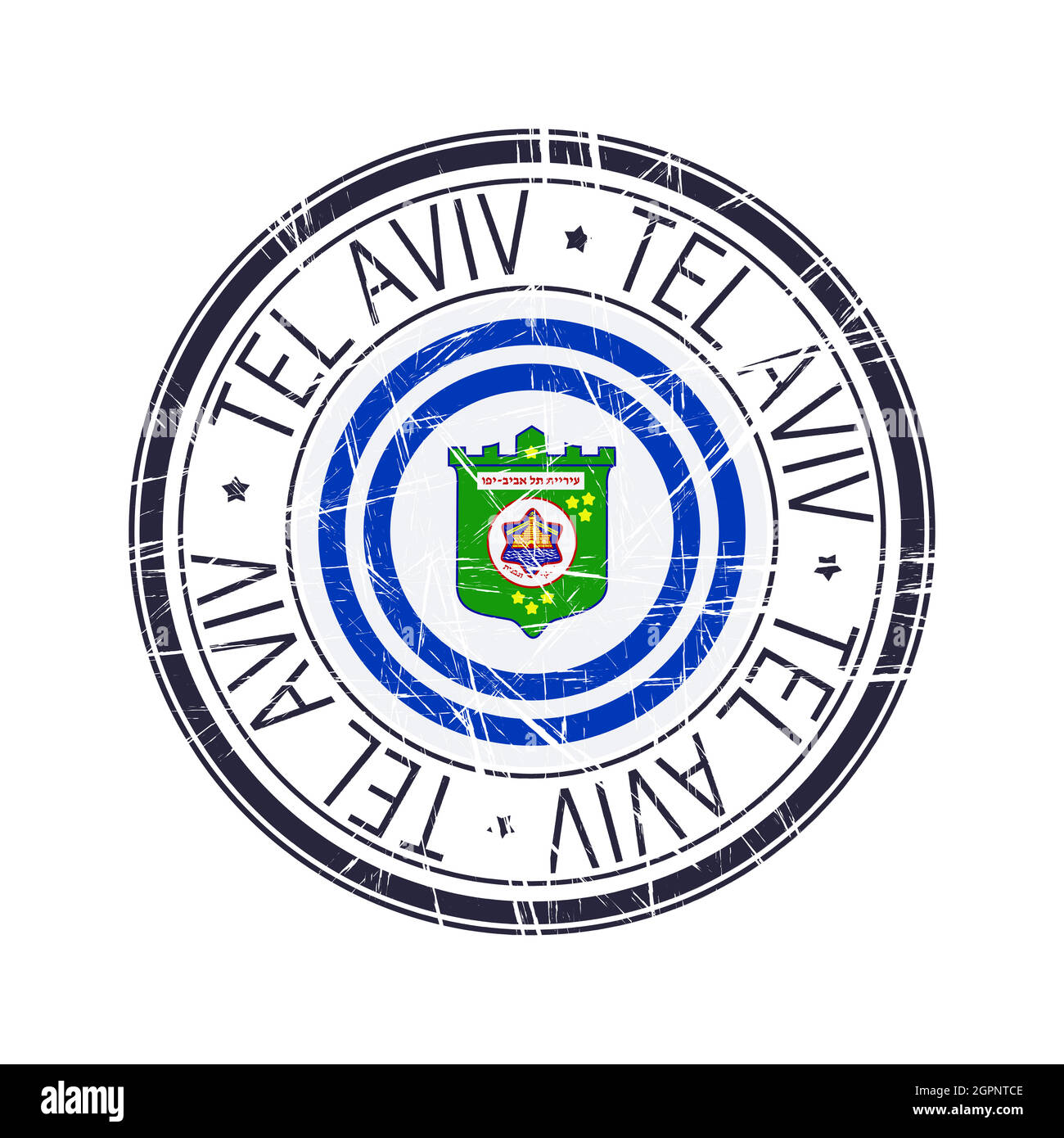 Città di Tel Aviv, Israele vettore timbro Illustrazione Vettoriale