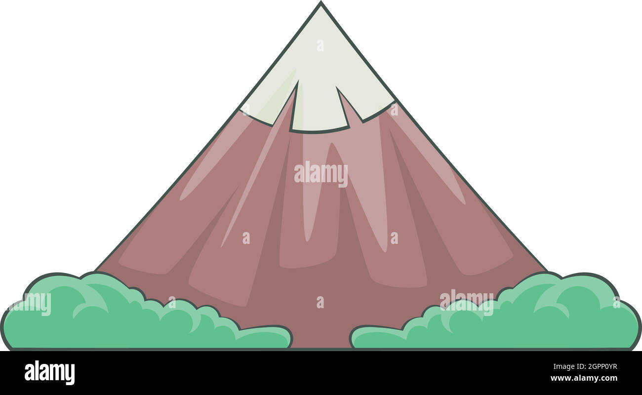 La montagna sacra di Fuji icona, stile cartoon Illustrazione Vettoriale