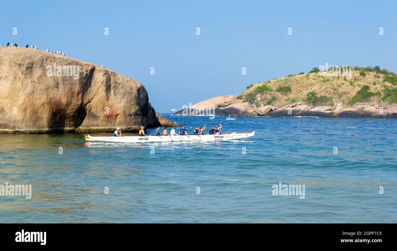 Evento locale di pesca artigianale, spiaggia di Piritininga, Rio de Janeiro, Brasile Foto Stock