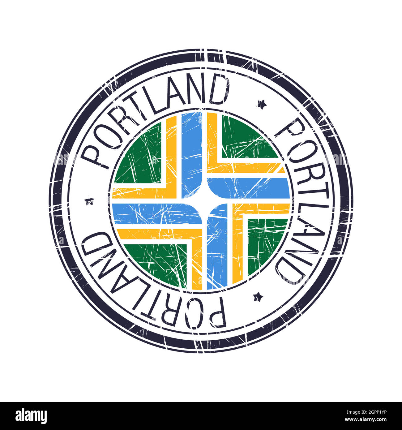 Città di Portland, Oregon timbro vettoriale Illustrazione Vettoriale