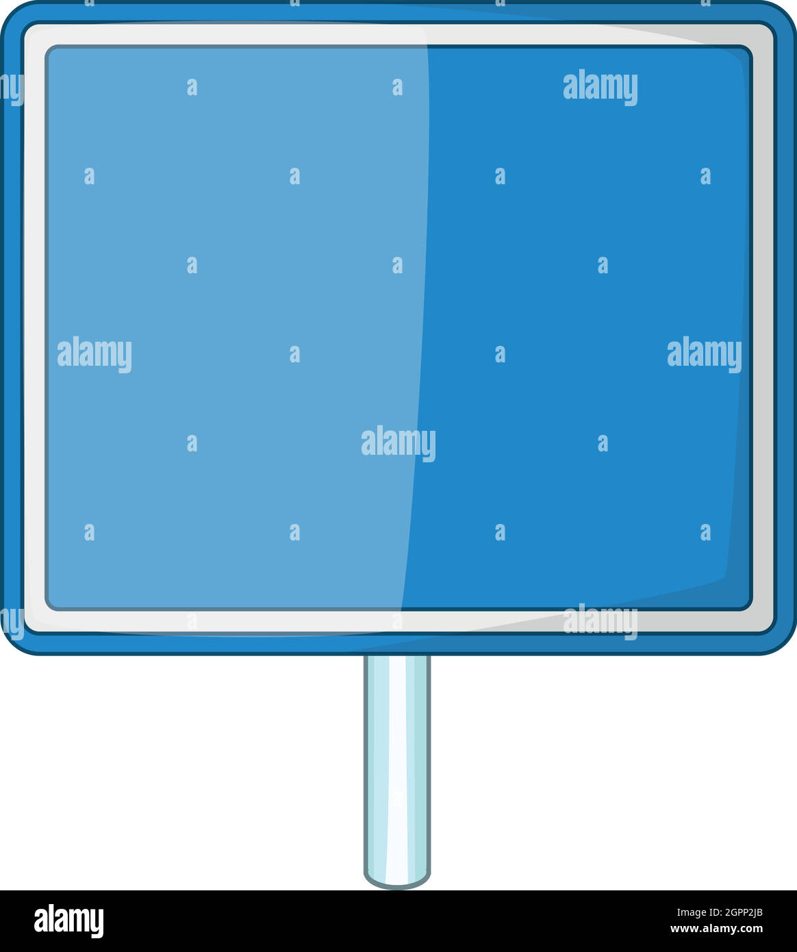 Blank cartello blu icona, stile cartoon Illustrazione Vettoriale