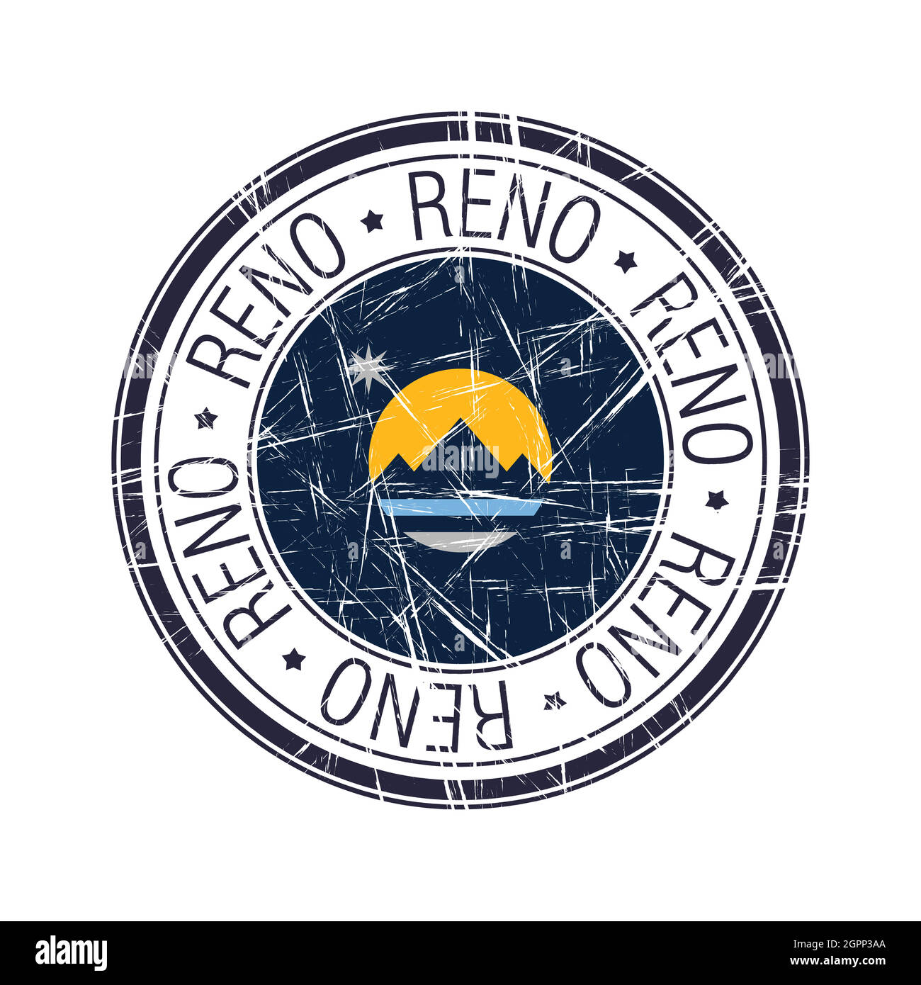 Città di Reno, Nevada vettore timbro Illustrazione Vettoriale
