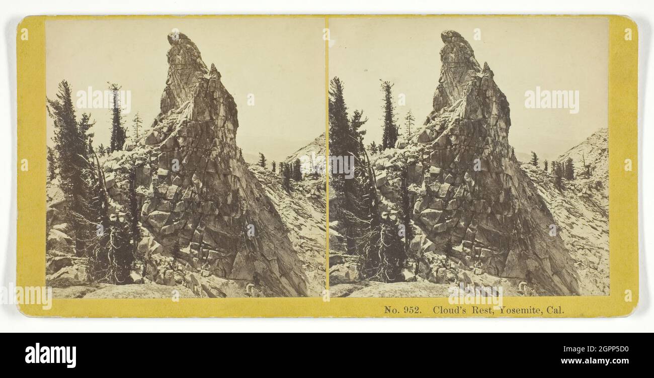 Il riposo della nuvola, Yosemite, Cal., 1855/75. Stampa albume, stereocard. Foto Stock