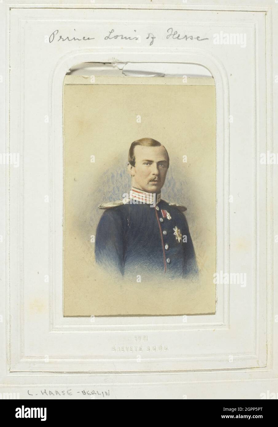Principe Luigi d'Assia, 1860-69. [Ritratto di Luigi IV, Granduca d'Assia e del Reno]. Stampa albume. Foto Stock