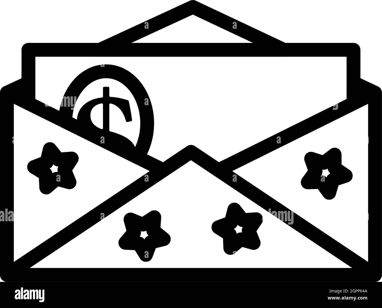 Icona del regalo di compleanno con denaro Illustrazione Vettoriale