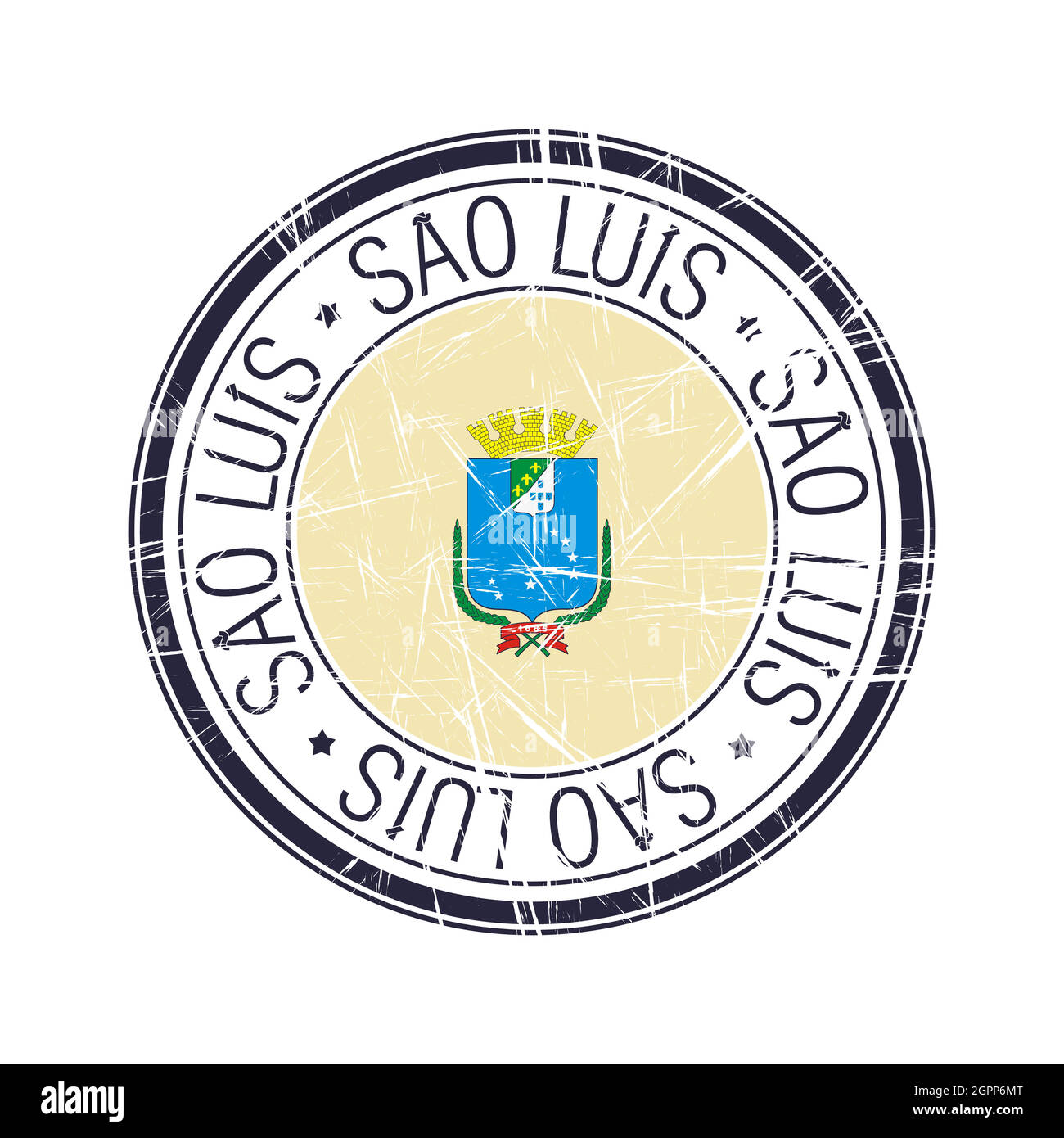 Città di Sao Luis, Brasile vettore timbro Illustrazione Vettoriale