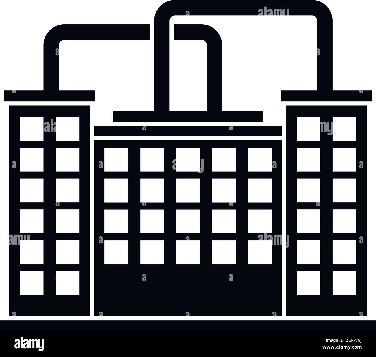 Impianto edificio icona, stile semplice Illustrazione Vettoriale