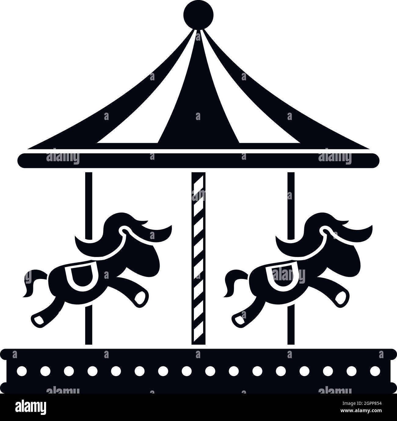 Merry Go Round cavallo icona, stile semplice Illustrazione Vettoriale