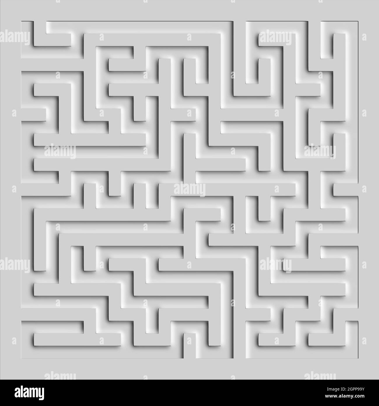 illustrazione 3d - sfondo a labirinto estruso. Foto Stock
