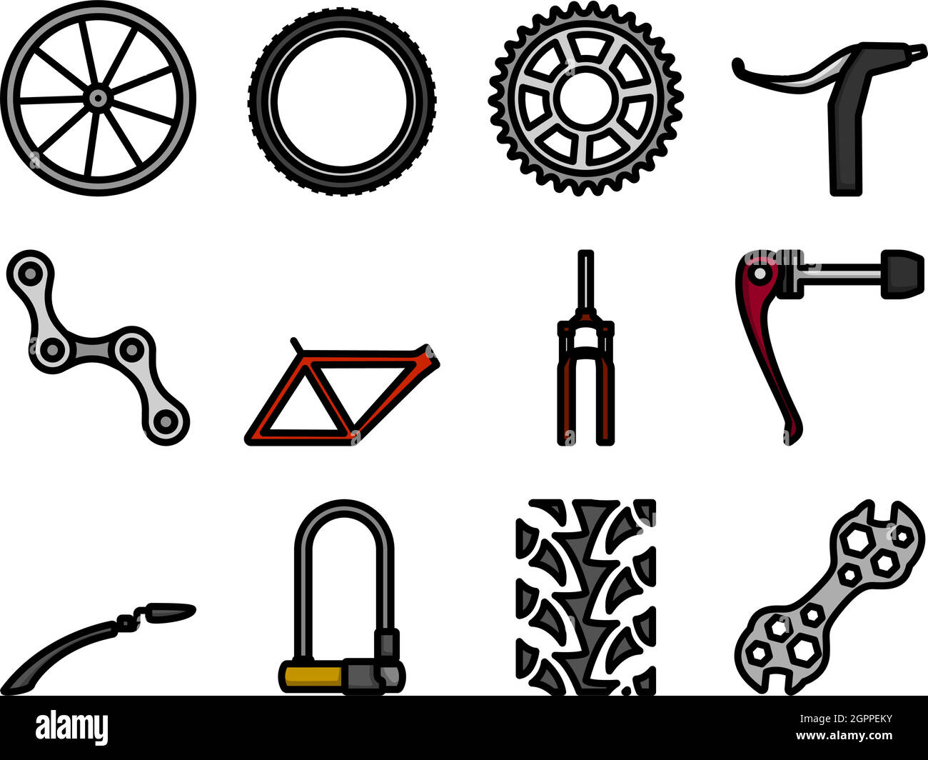 Icona bicicletta impostata Illustrazione Vettoriale