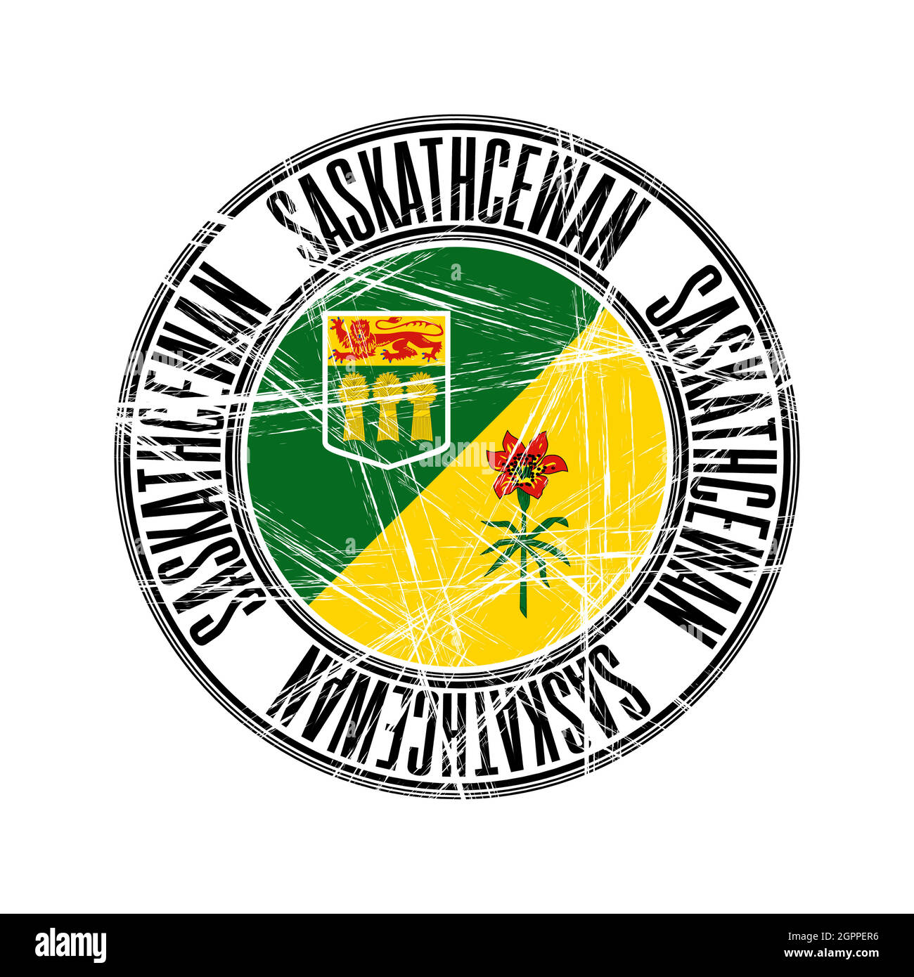 Timbro della provincia di Saskatchewan Illustrazione Vettoriale