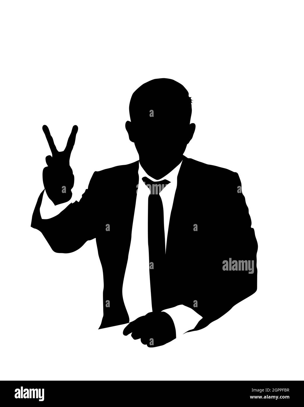 Suit uomo vittoria Illustrazione Vettoriale