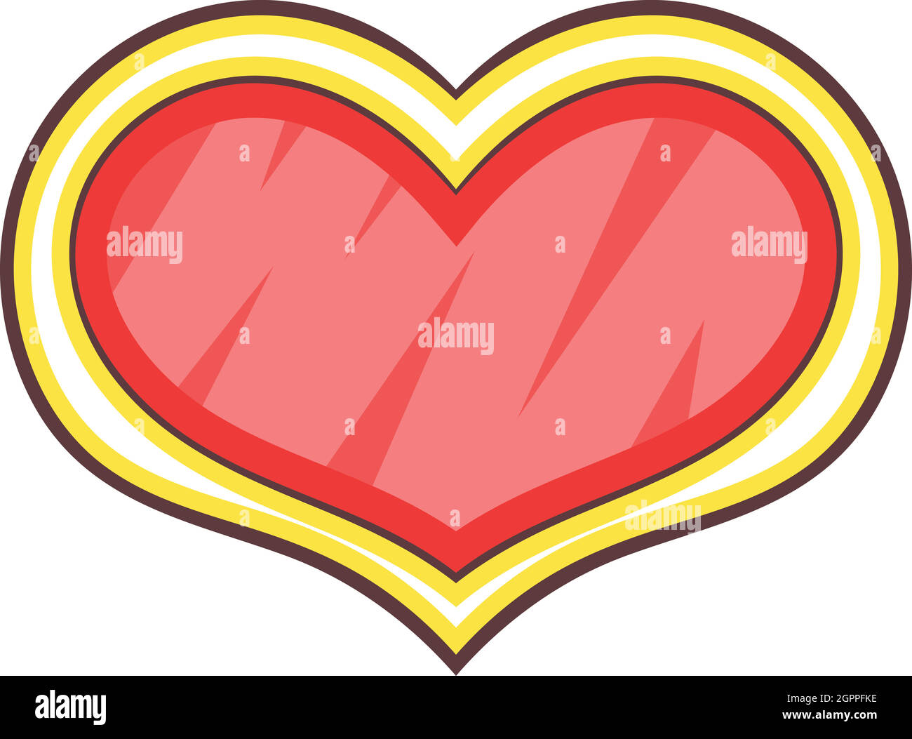 Protezione in forma di icona cuore, stile cartoon Illustrazione Vettoriale