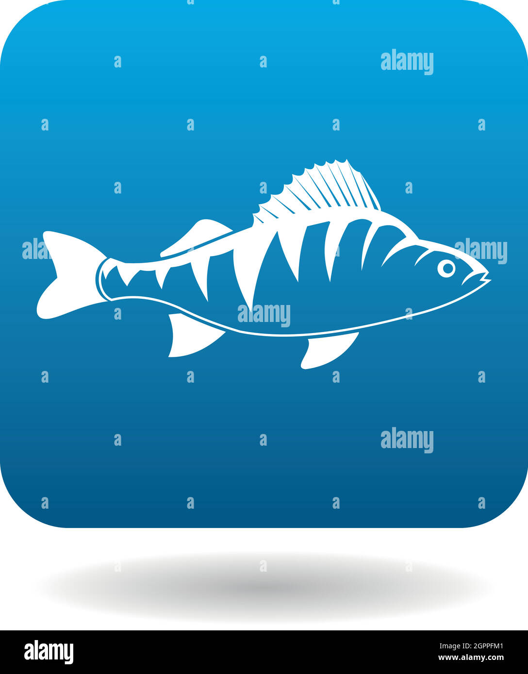 Pesce persico, icona di stile semplice Illustrazione Vettoriale