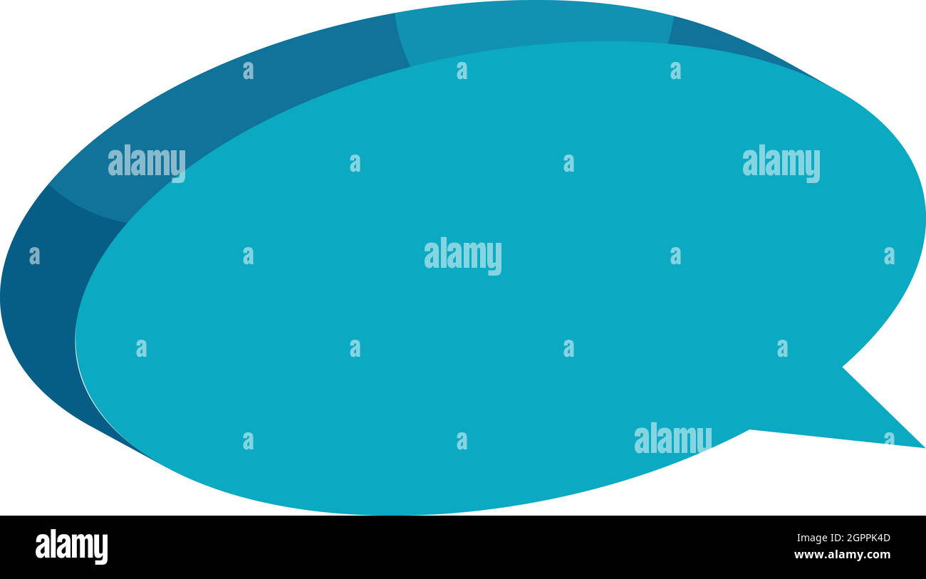 Blue discorso bolla icona, stile cartoon Illustrazione Vettoriale