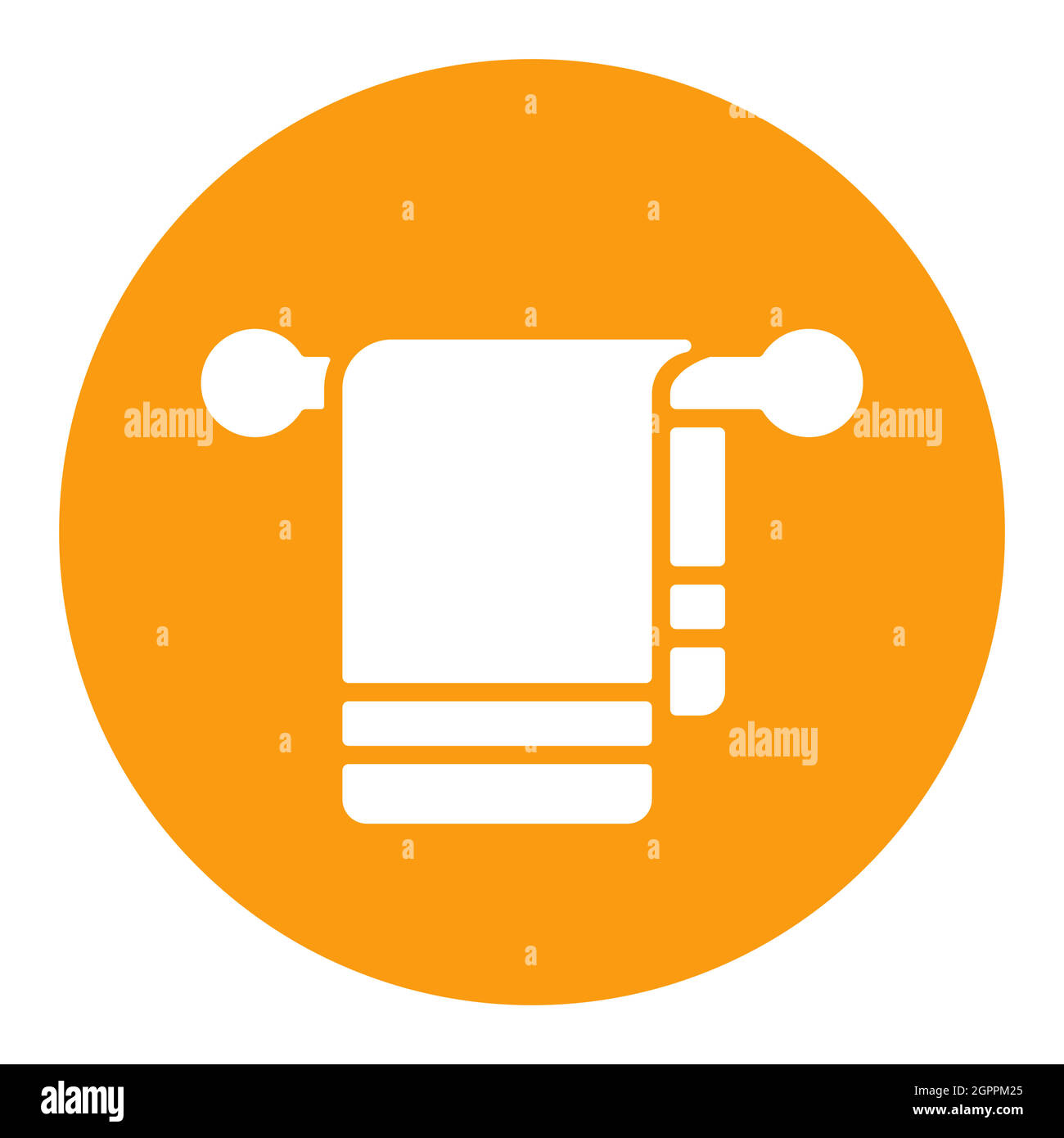 Asciugamano in gancio vettore bianco glifo icona. Cartello dell'hotel  Immagine e Vettoriale - Alamy