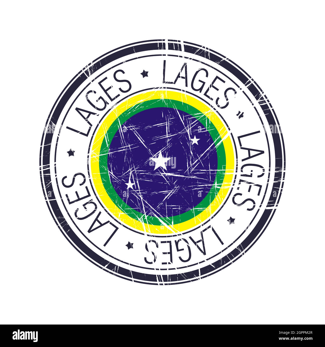 Città di Lages, francobollo vettore brasiliano Illustrazione Vettoriale