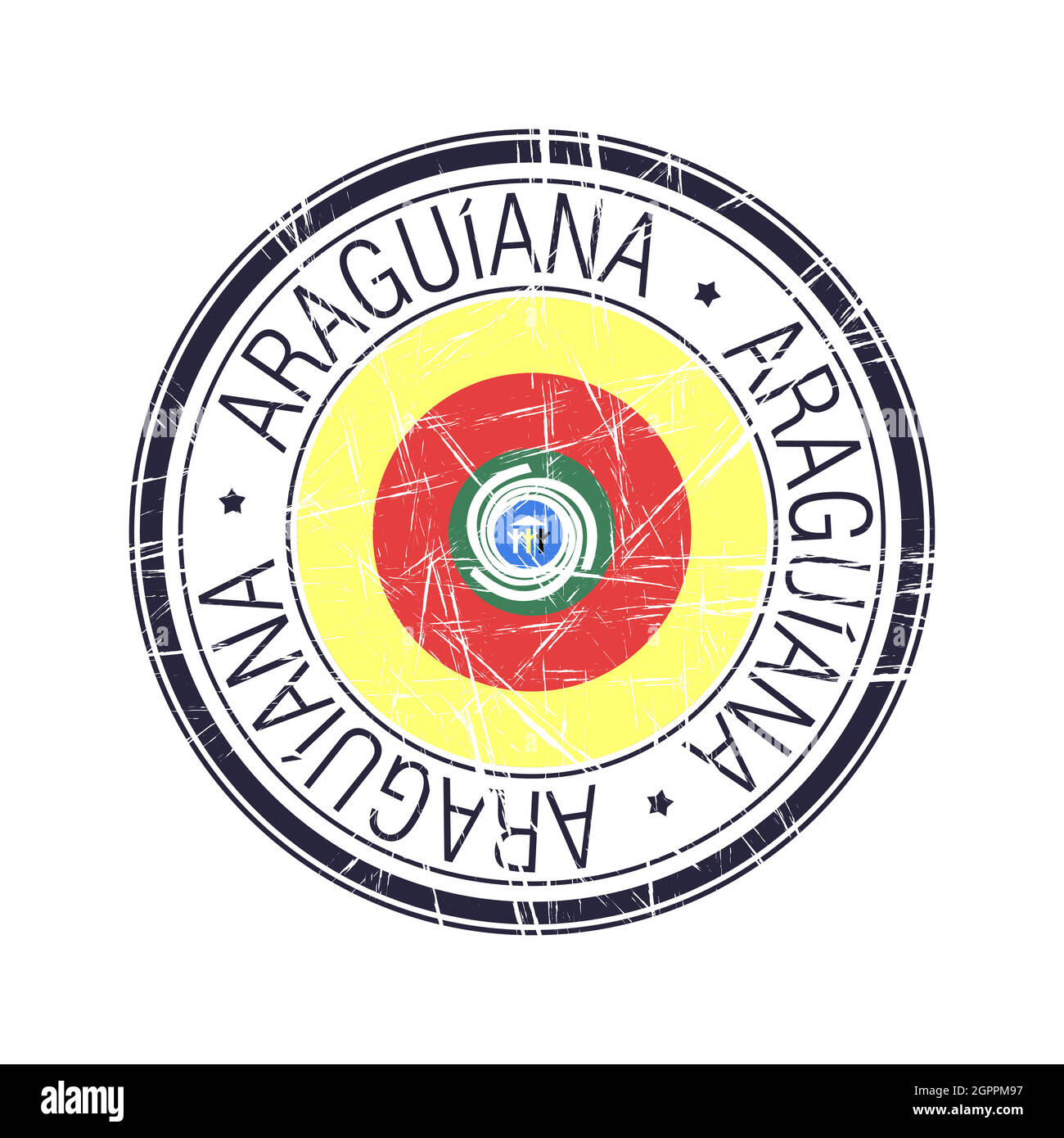Città di Araguiana, francobollo vettore brasiliano Illustrazione Vettoriale