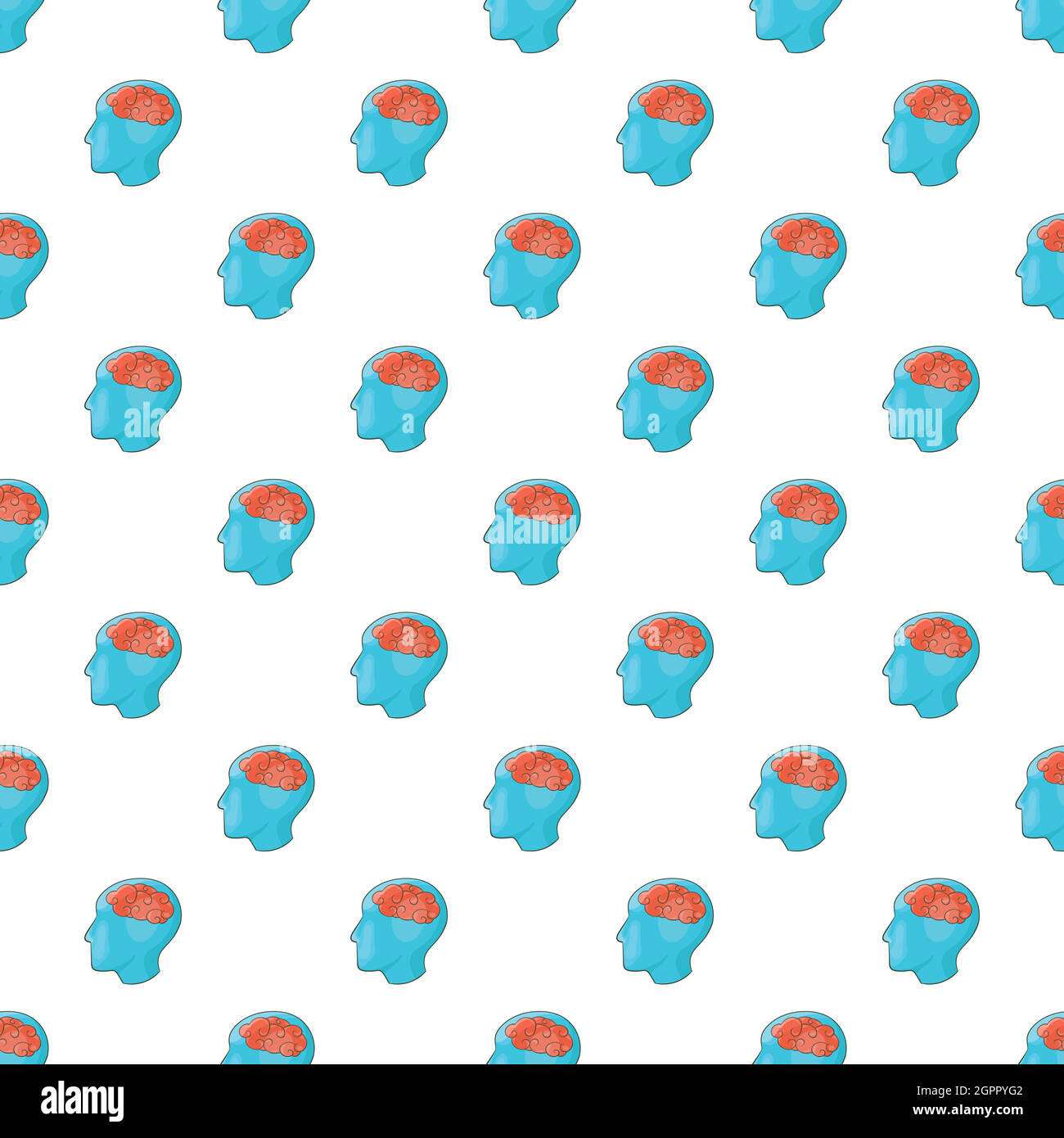 Modello cerebrale umano, stile cartoon Illustrazione Vettoriale