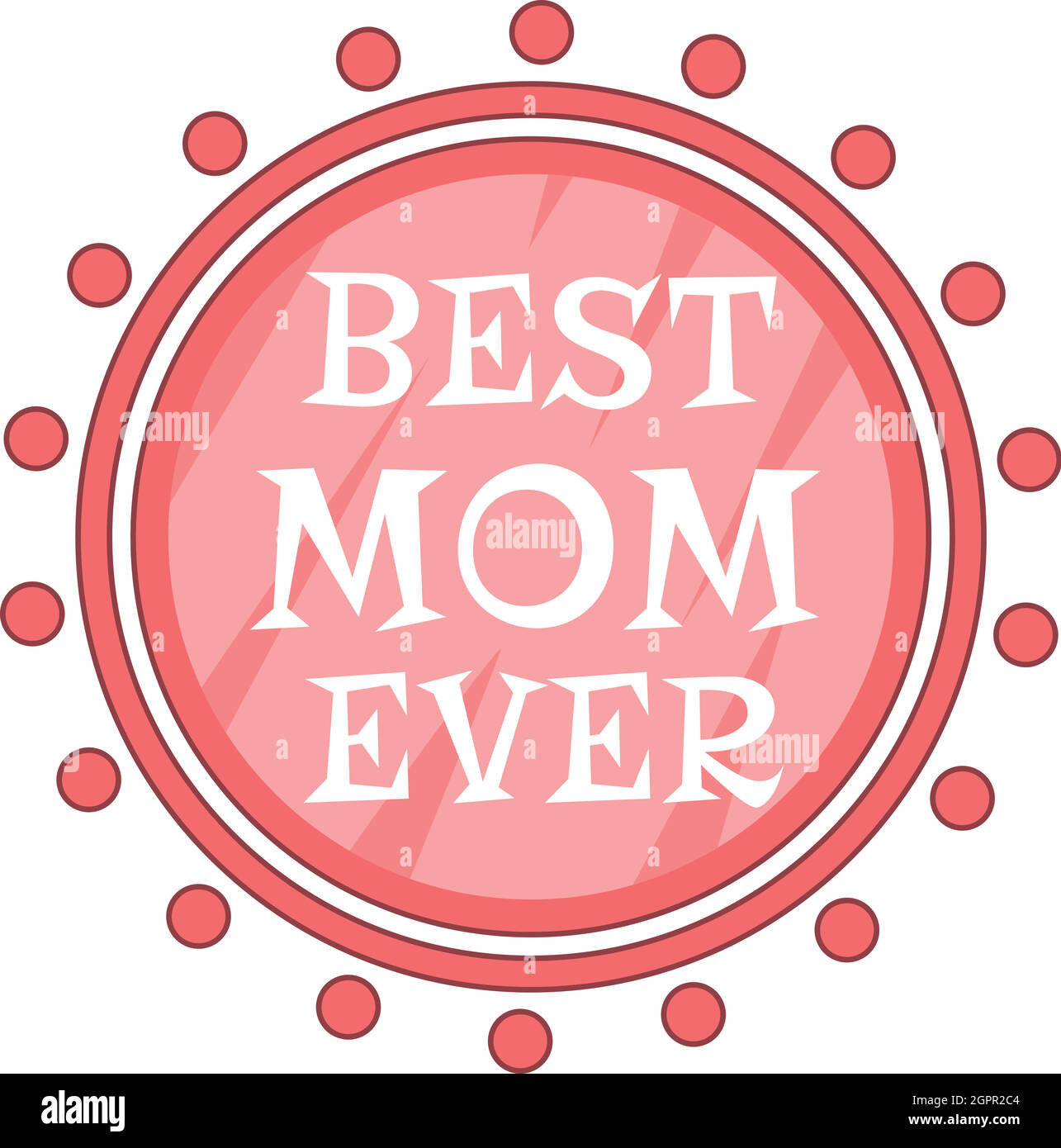 Miglior mamma sempre migliori Mamma Rosa mai l'icona circolare Illustrazione Vettoriale