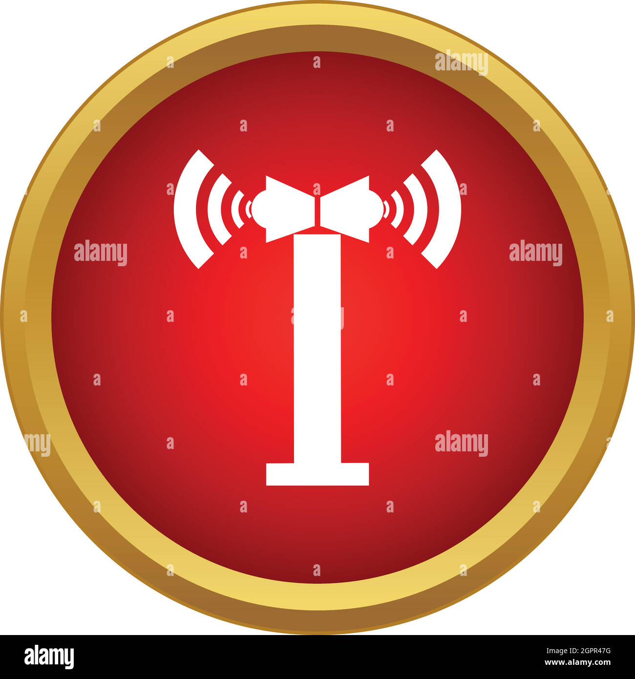 Due altoparlanti su un post-icona di stile semplice Illustrazione Vettoriale