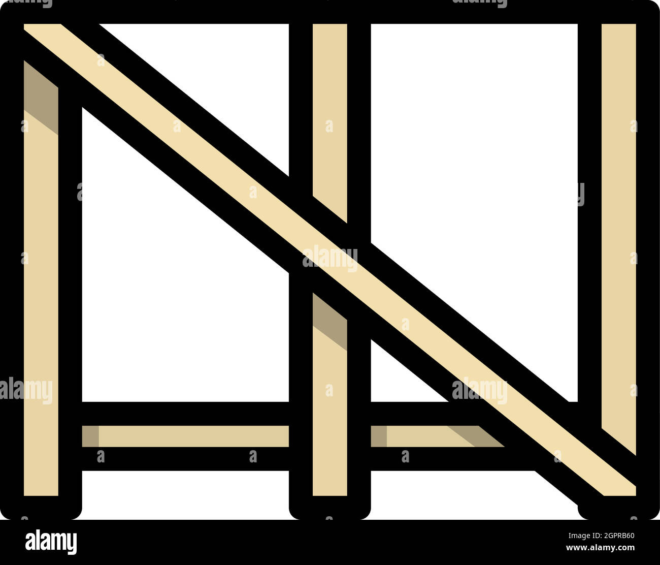 Listello in legno per prodotti fragili Illustrazione Vettoriale