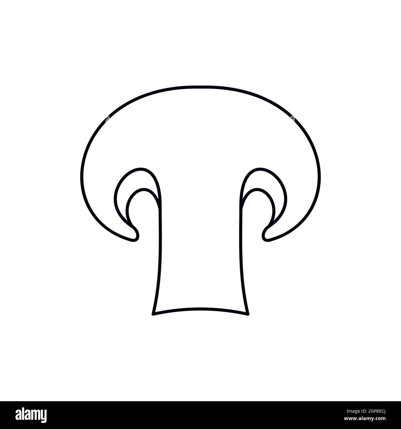 Funghi champignon icona, stile contorno Illustrazione Vettoriale