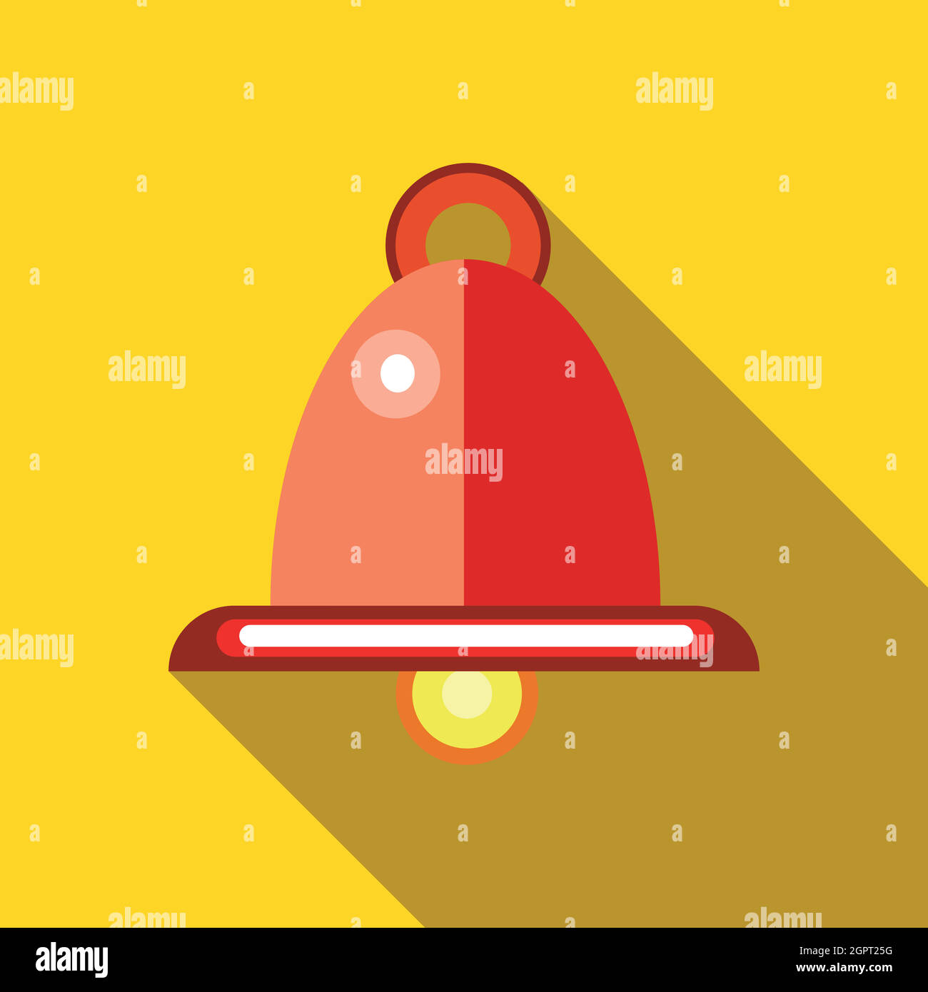 Red lampadario icona, stile piatto Illustrazione Vettoriale