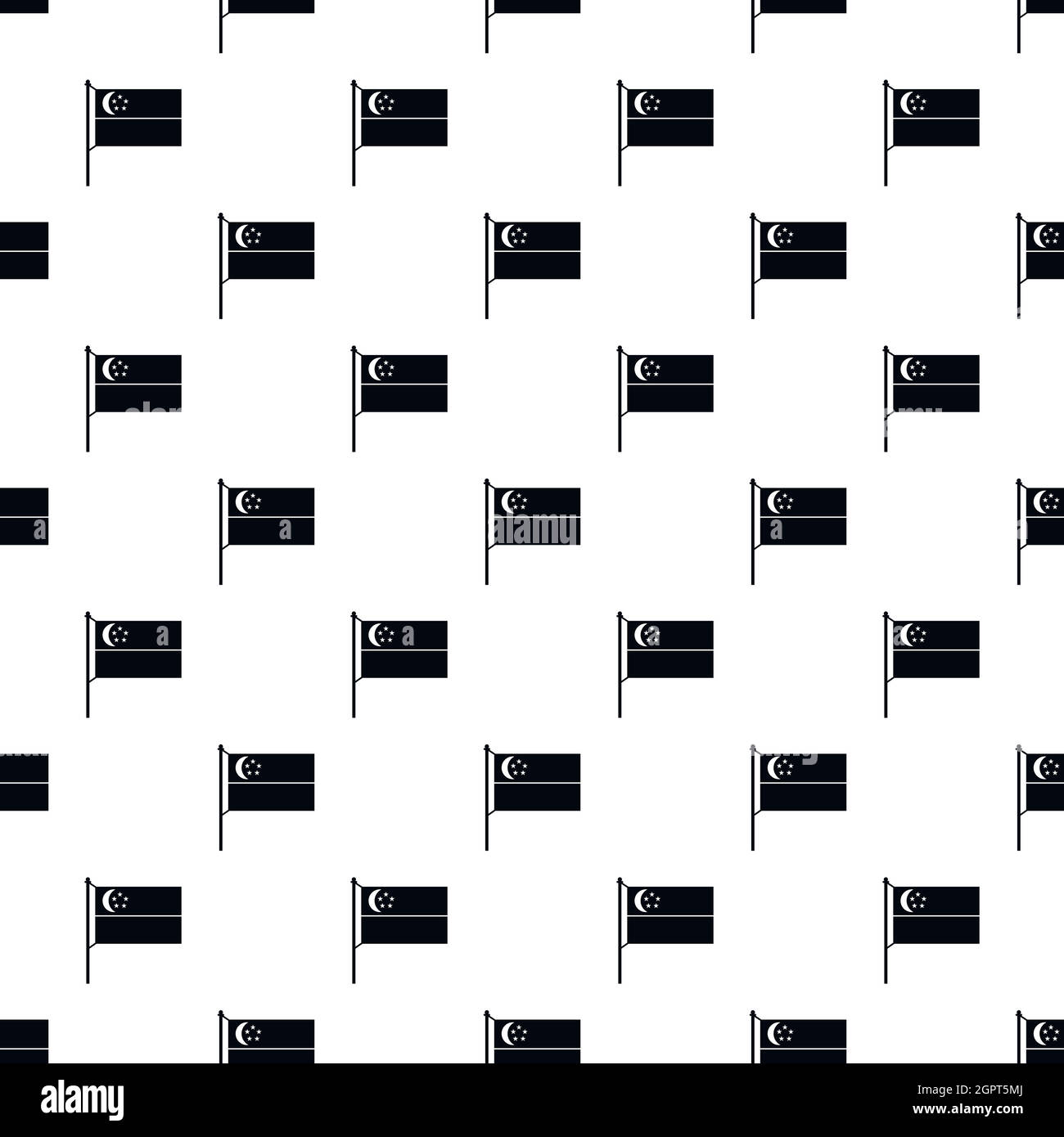 Bandiera di Singapore pattern, stile semplice Illustrazione Vettoriale