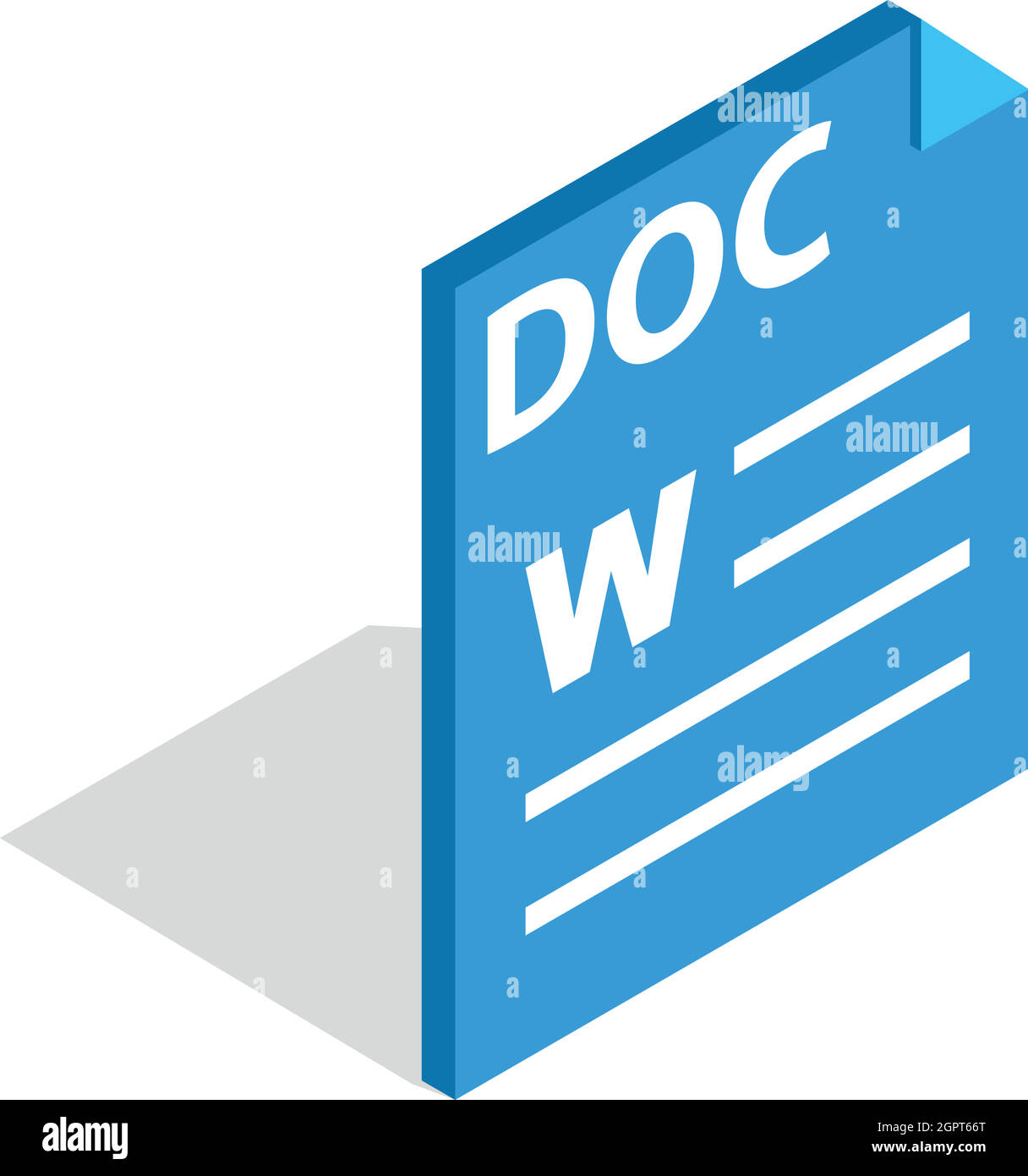 Formato di file di testo icona DOC isometrica 3d style Illustrazione Vettoriale