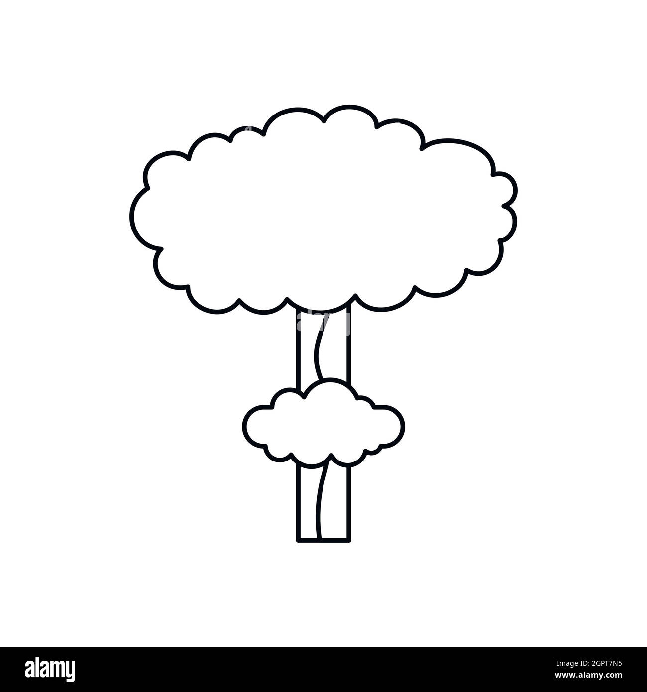 Esplosione nucleare, l'icona di stile di contorno Illustrazione Vettoriale