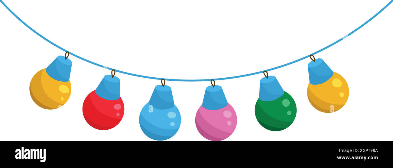 Il colore delle lampadine icona, stile cartoon Illustrazione Vettoriale